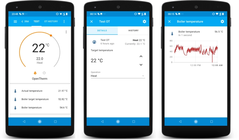 Home Assistant OpenTherm Thermostat Mobile Application