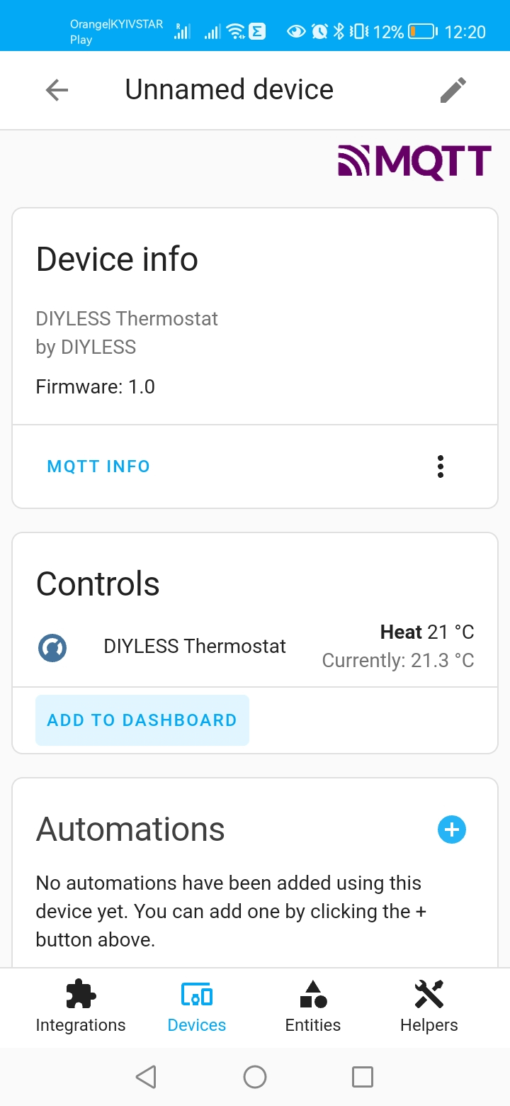 OpenTherm Thermostat Home Assistant 5